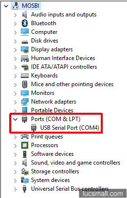 "COM port assigned to USB-to-serial converter"
