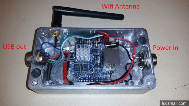 "Ruggedised Orange Pi Zero with lid off"